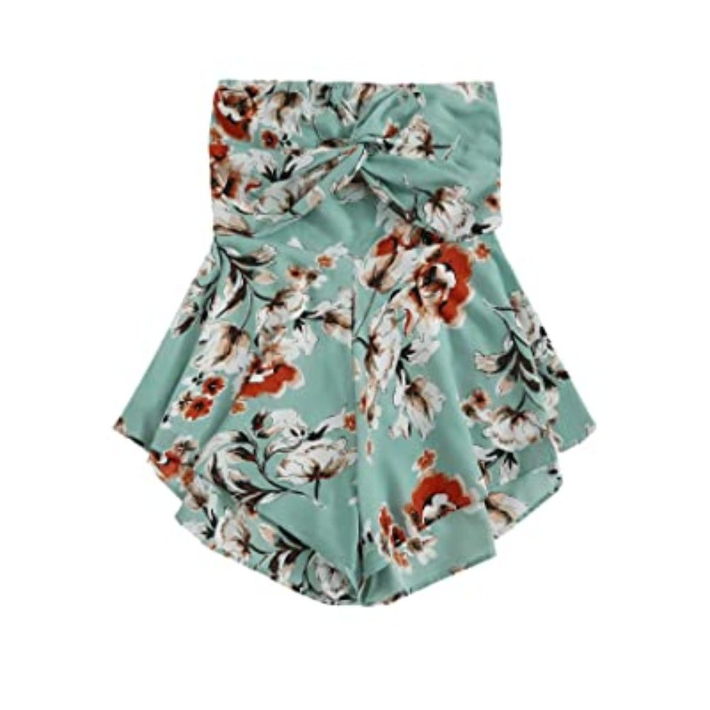SweatyRocks Off Shoulder Floral Print Romper
